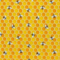 Quiltable 1 Yard (Pre-Cut) 43" x 36" (109cm x 92cm) Premium Floral Cotton Quilting Sewing Fabric, DIY Sewing Patchwork Supplies for Face mask Clothing Handmade Craft&Home Decoration (Cute bee)