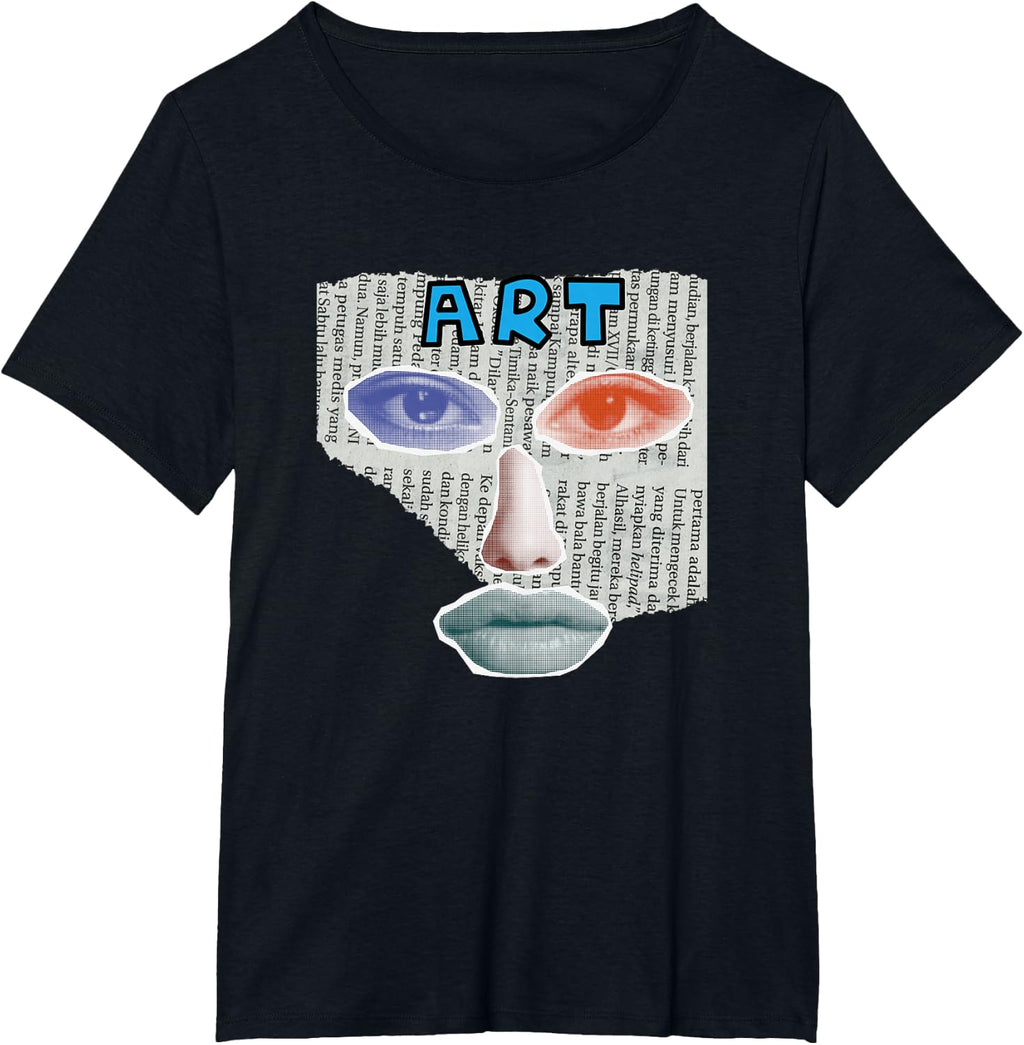 Camiseta Art Collage, Negro -