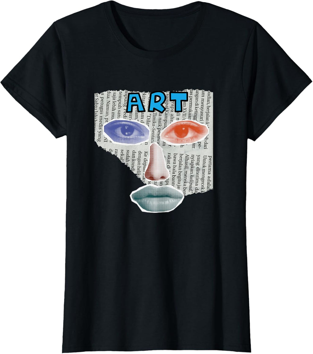Camiseta Art Collage, Negro -