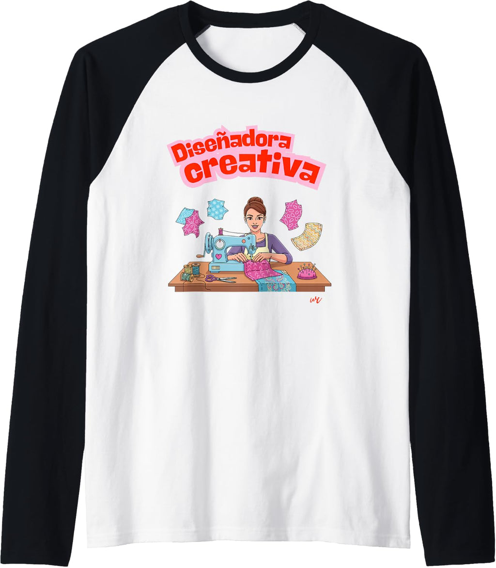 Diseñadora Creativa Raglan Baseball Tee