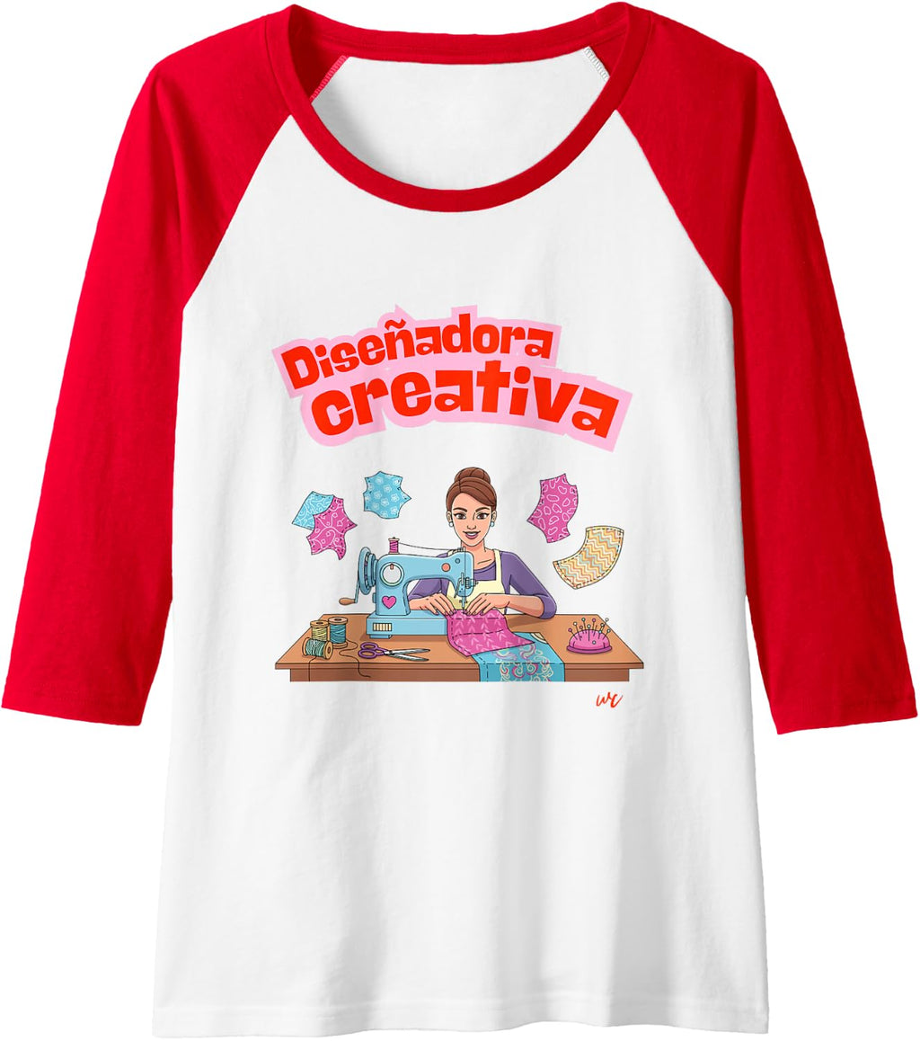 Diseñadora Creativa Raglan Baseball Tee