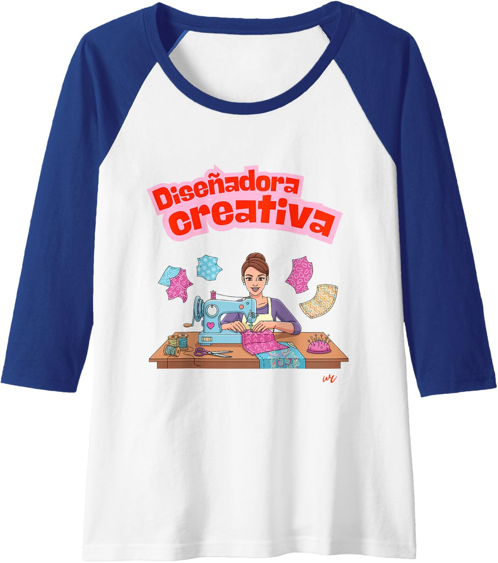Diseñadora Creativa Raglan Baseball Tee