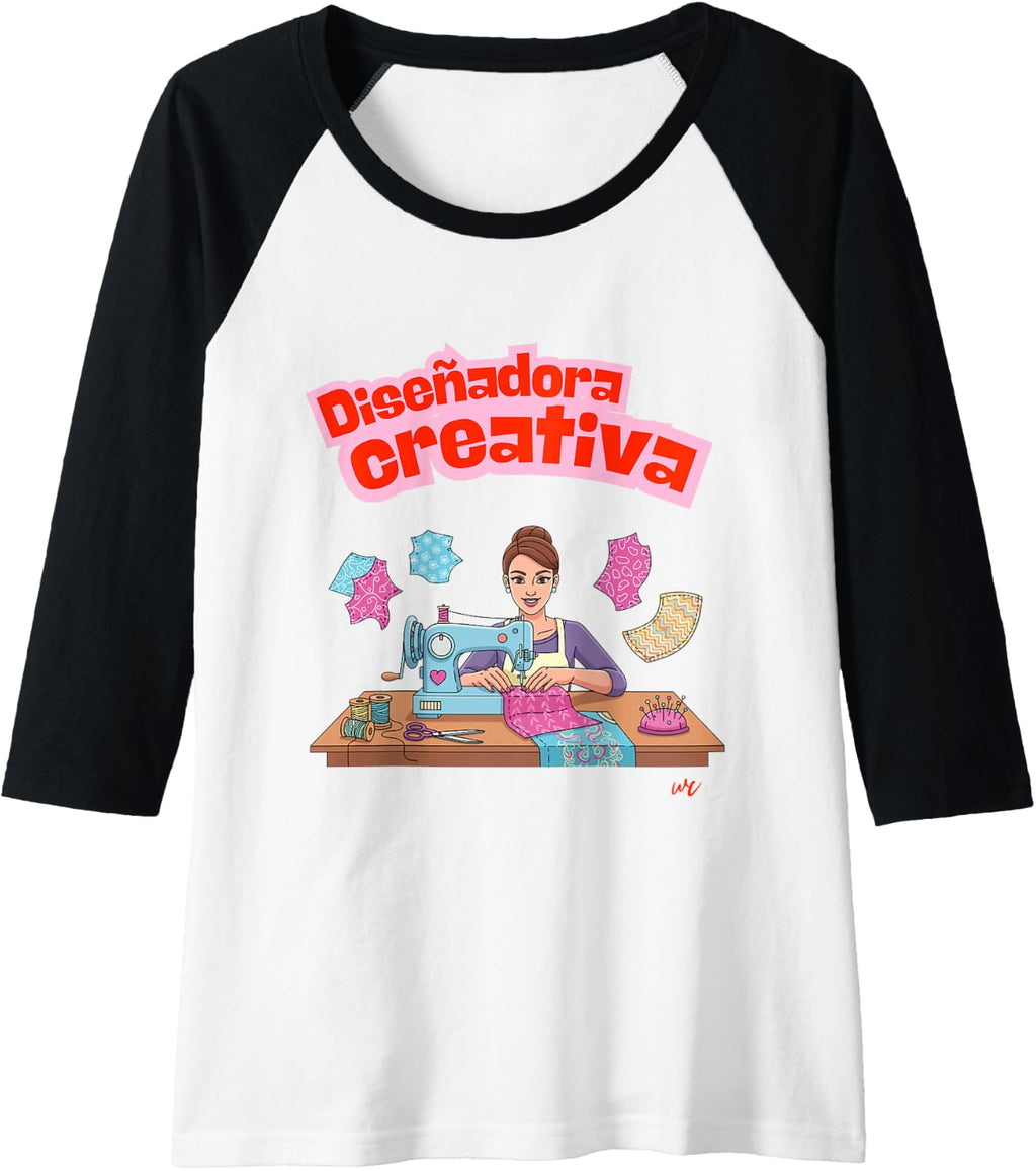Diseñadora Creativa Raglan Baseball Tee