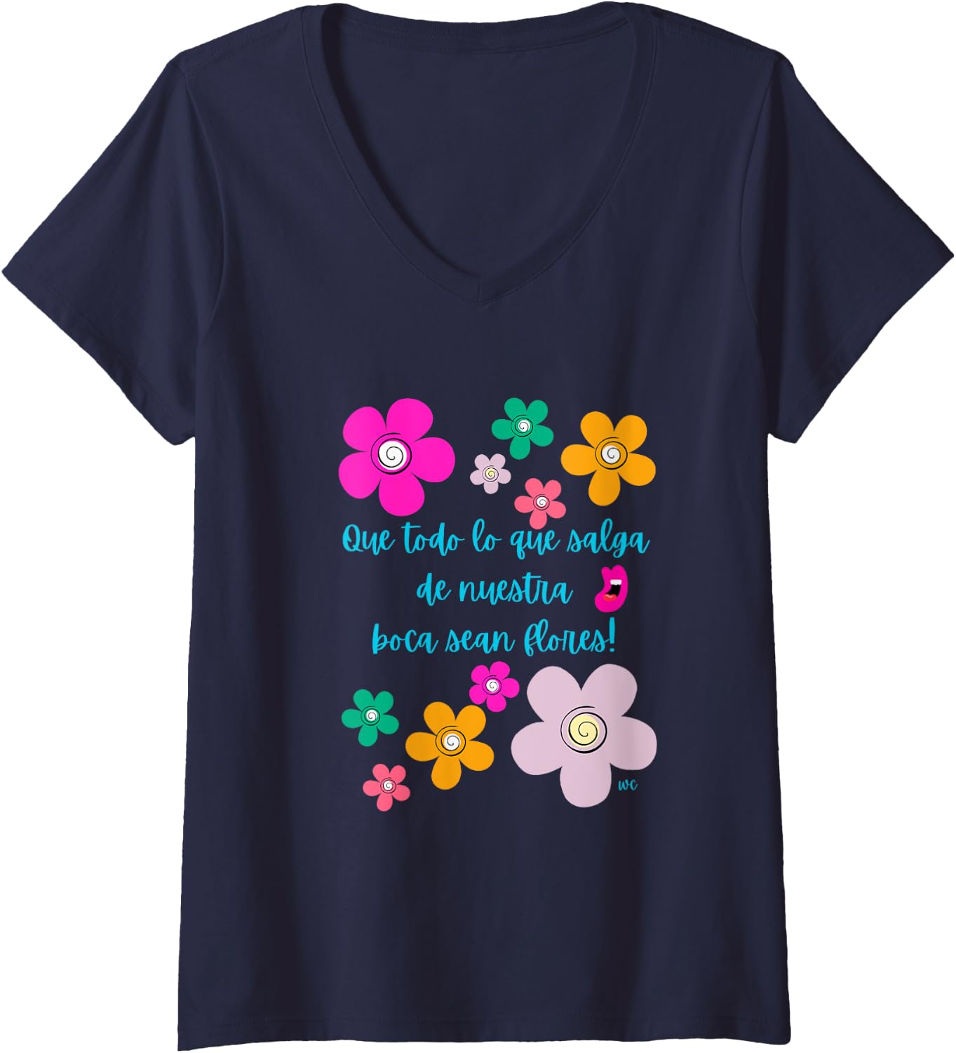 Camiseta con cuello en V para mujer