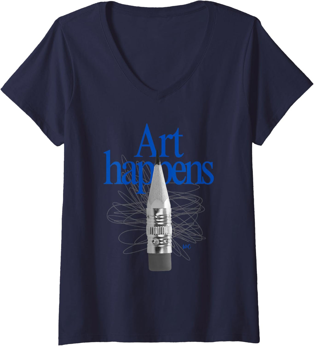 Camiseta con cuello en V para mujer