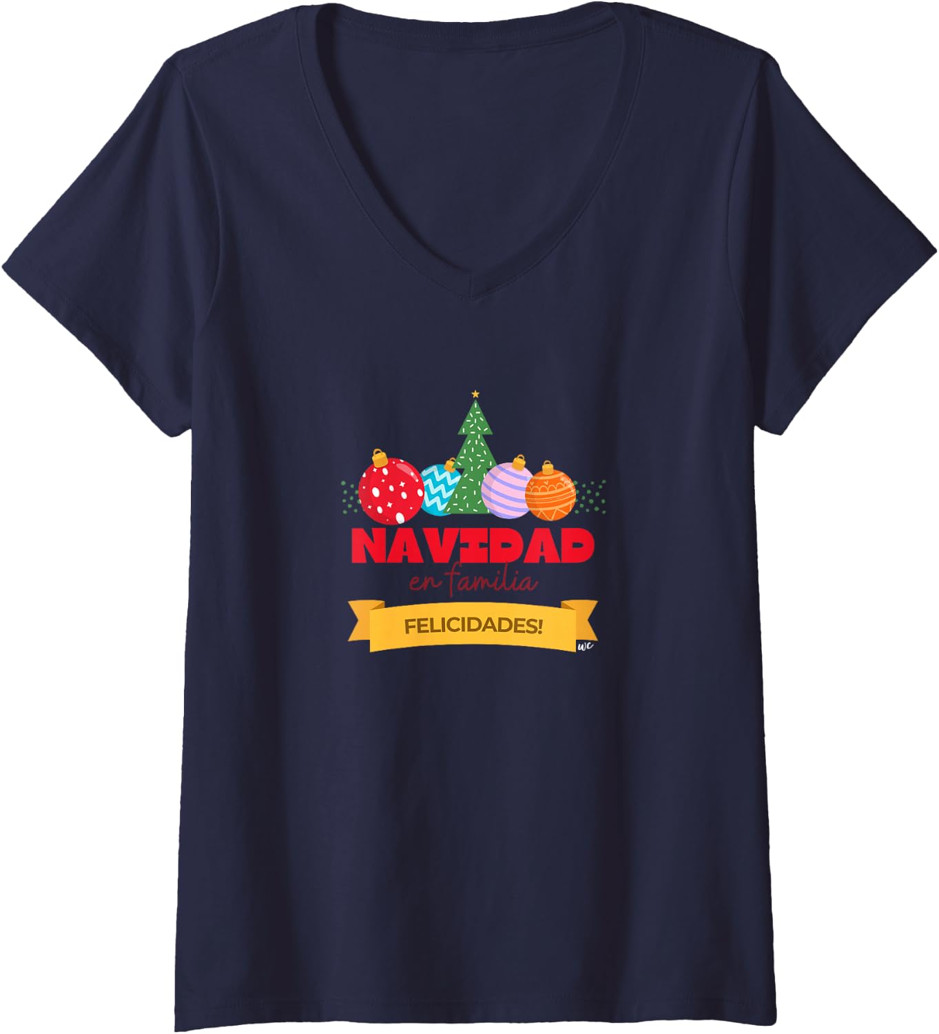 Camiseta de Navidad en Familia con cuello en V