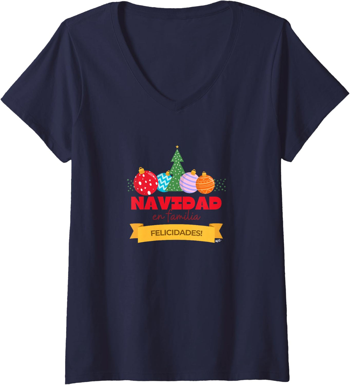 Camiseta de Navidad en Familia con cuello en V
