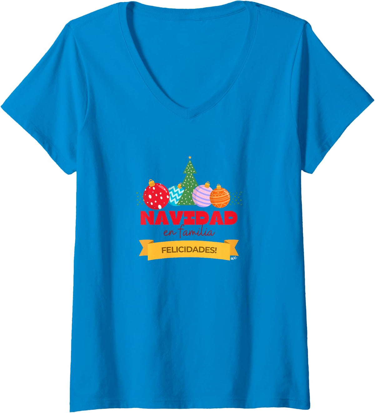 Camiseta de Navidad en Familia con cuello en V