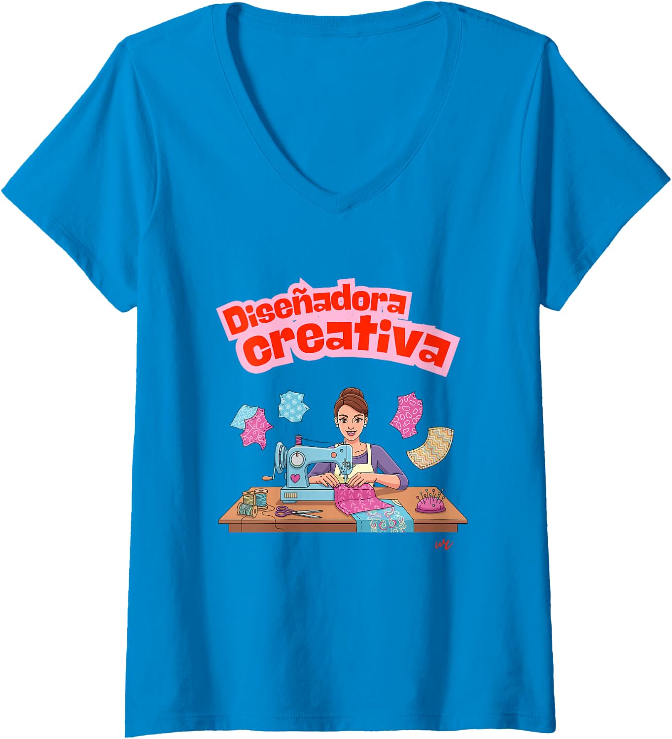 Camiseta con cuello en V Diseñadora Creativa para mujer