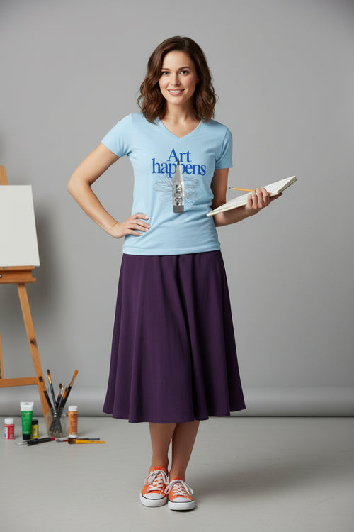 Camiseta con cuello en V para mujer