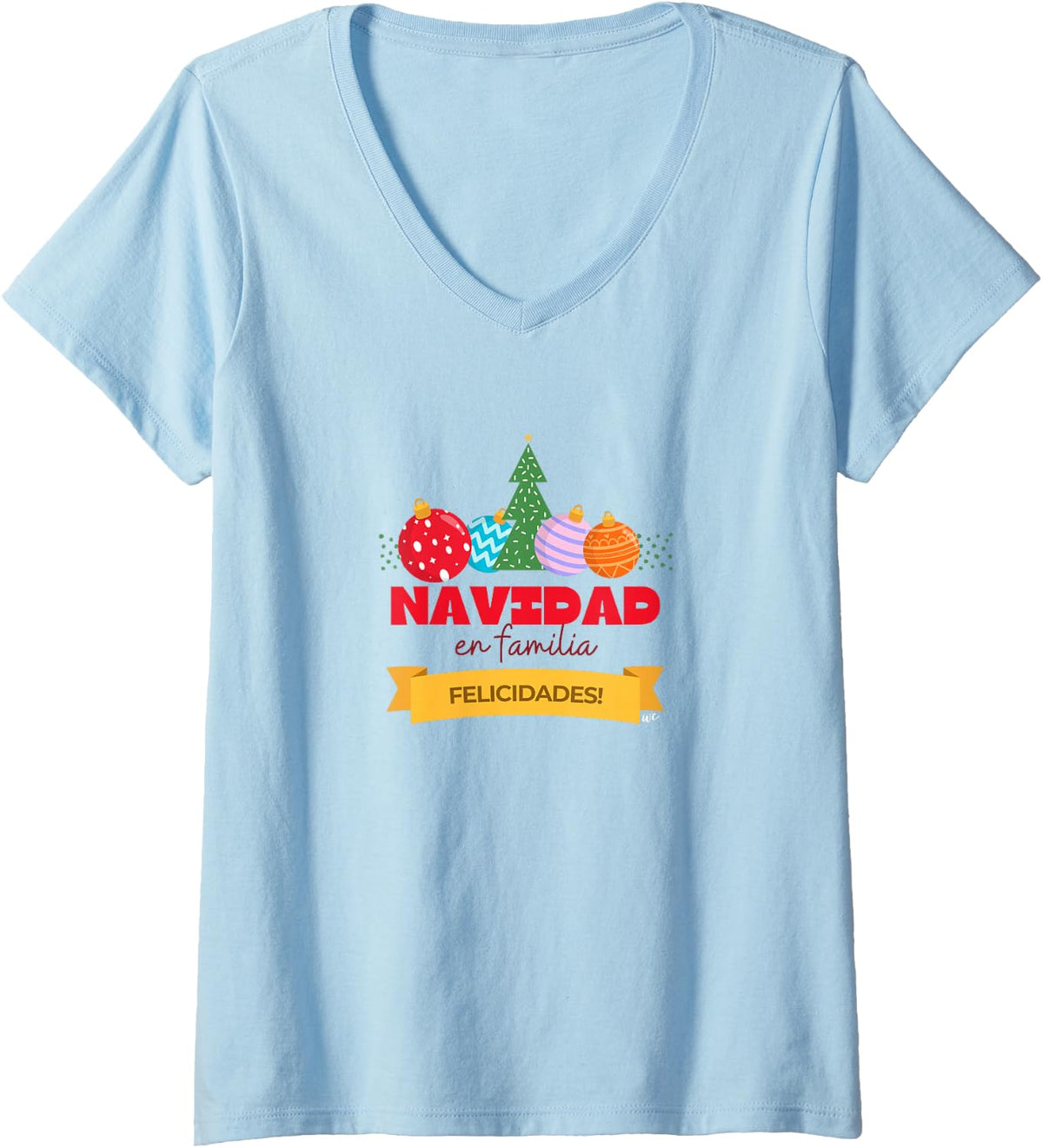 Camiseta de Navidad en Familia con cuello en V