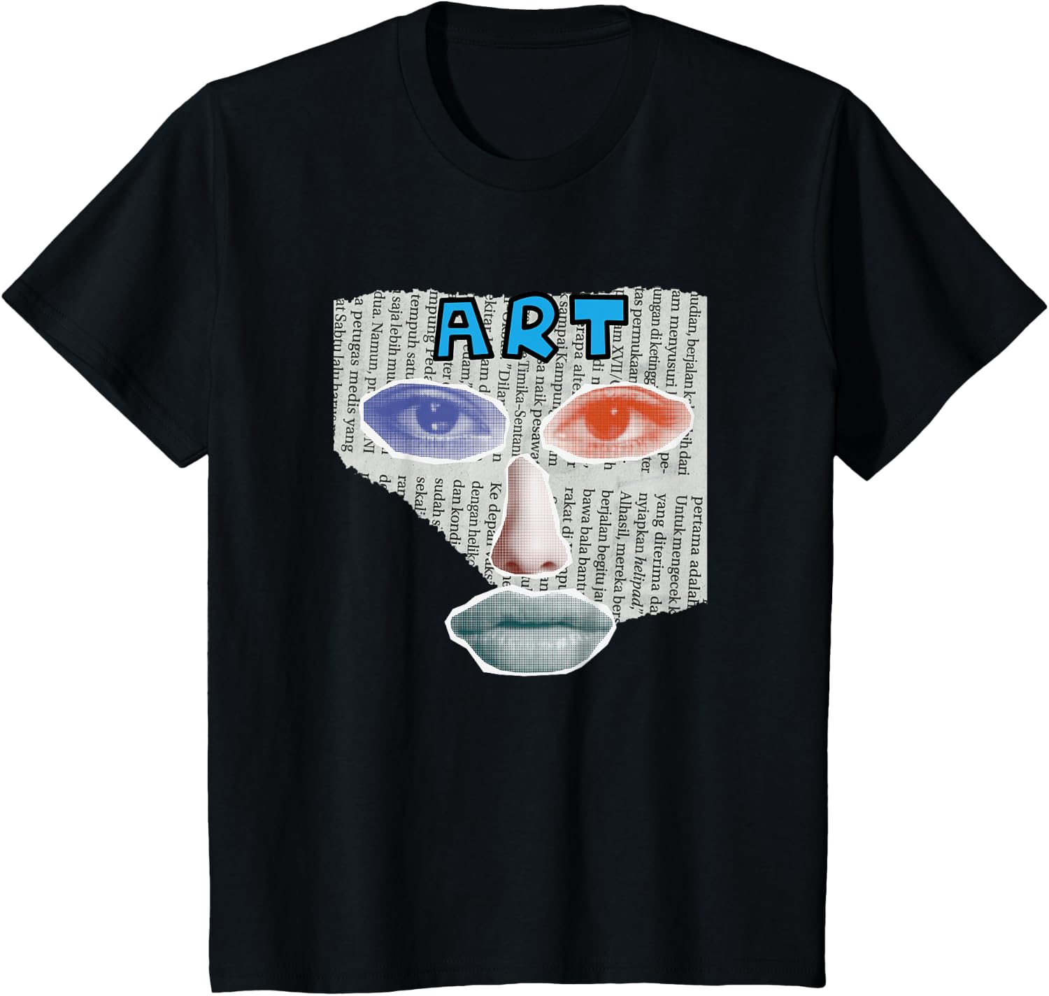 Camiseta Art Collage, Negro -