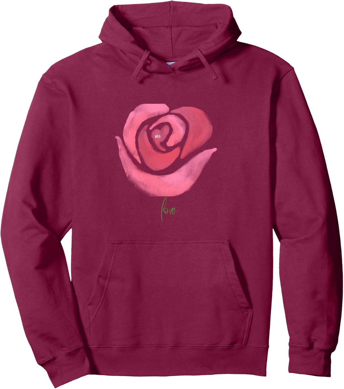 Sudadera con capucha A Rose, Negro -