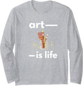 Camiseta de manga larga Art is Life, Negro -