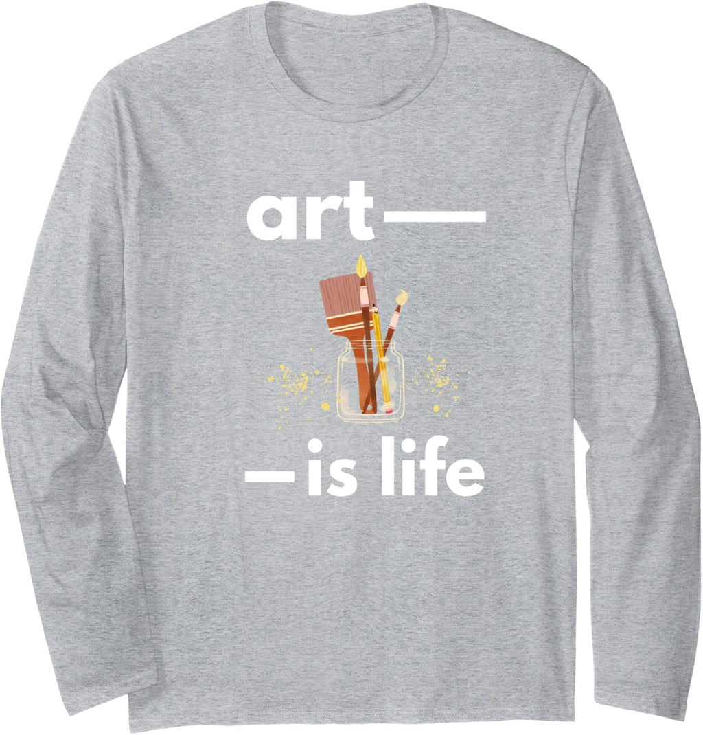 Camiseta de manga larga Art is Life, Negro -