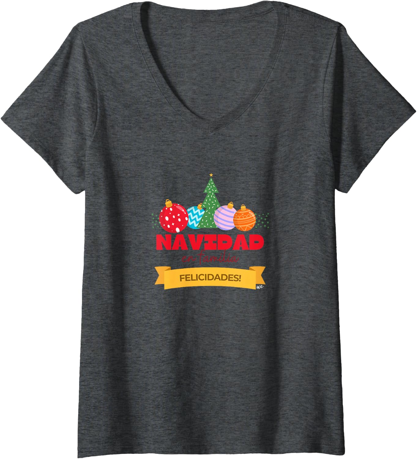 Camiseta de Navidad en Familia con cuello en V