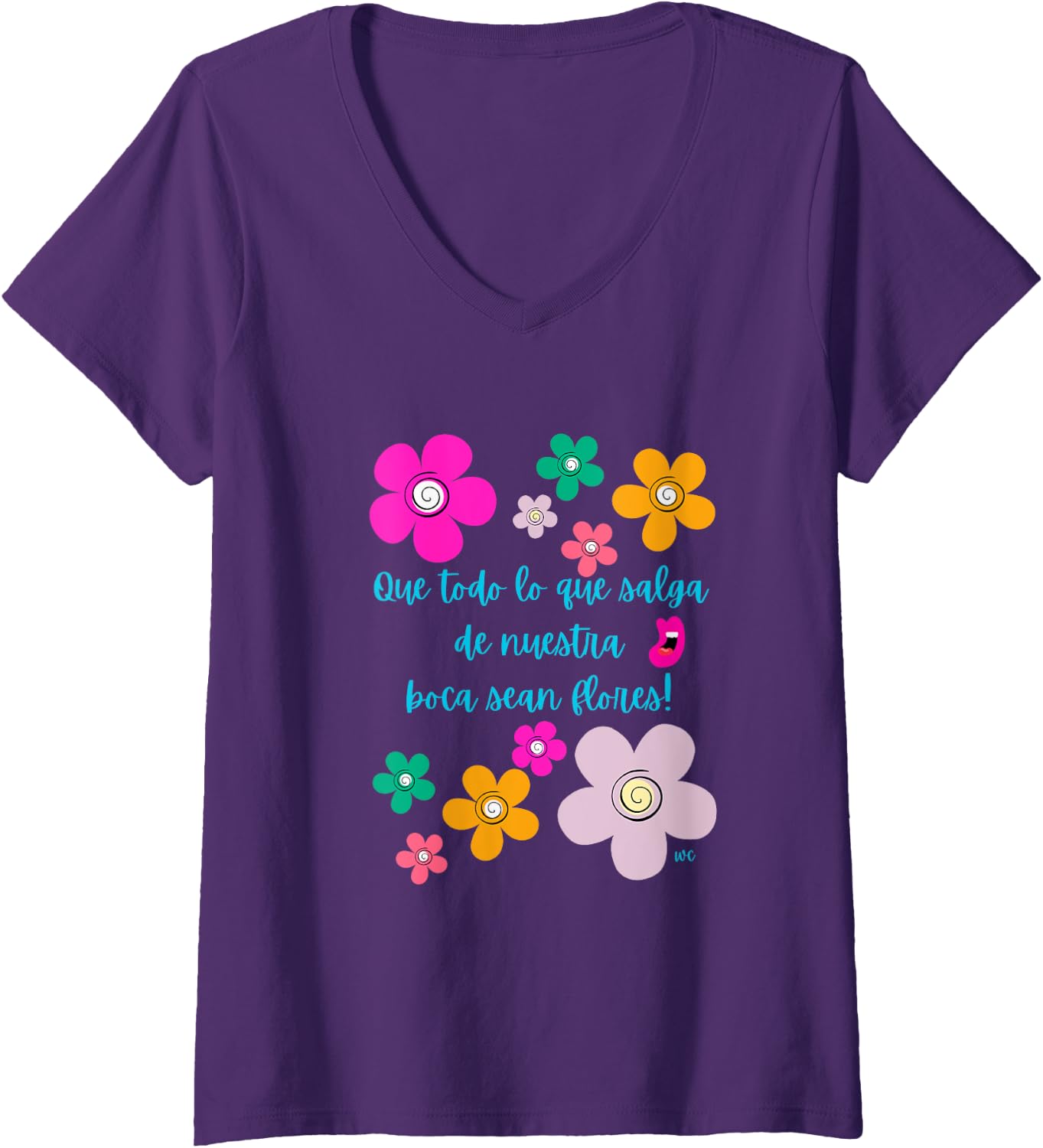 Camiseta con cuello en V para mujer