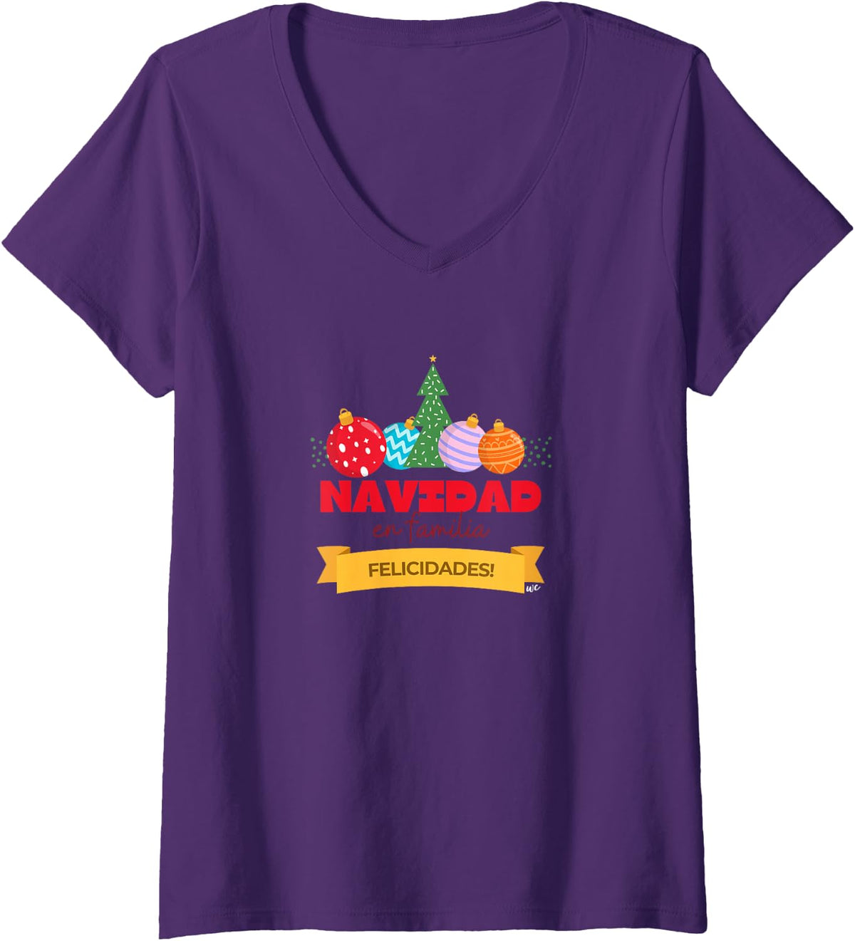 Camiseta de Navidad en Familia con cuello en V