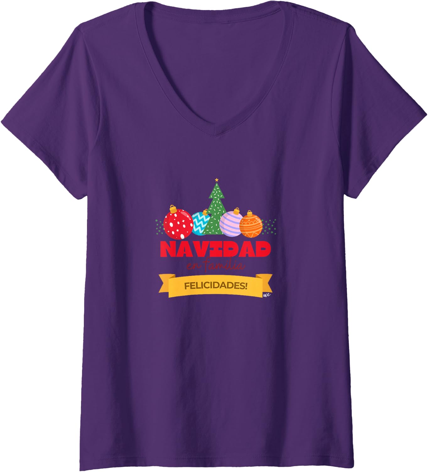 Camiseta de Navidad en Familia con cuello en V