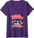 Camiseta con cuello en V Diseñadora Creativa para mujer