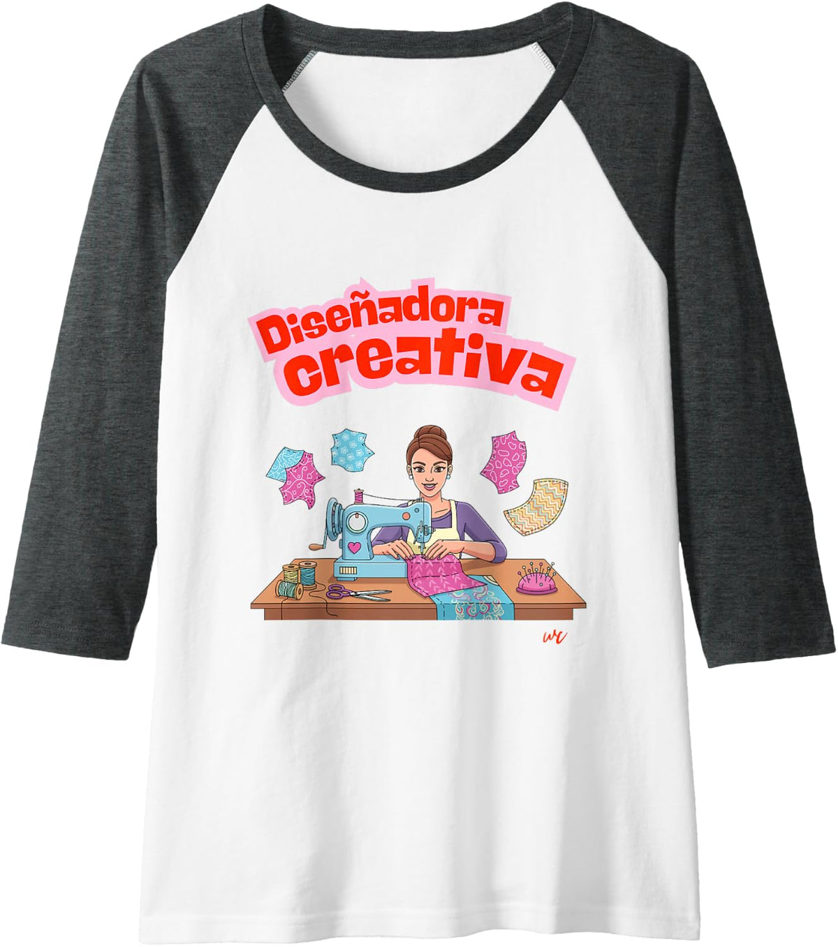 Diseñadora Creativa Raglan Baseball Tee