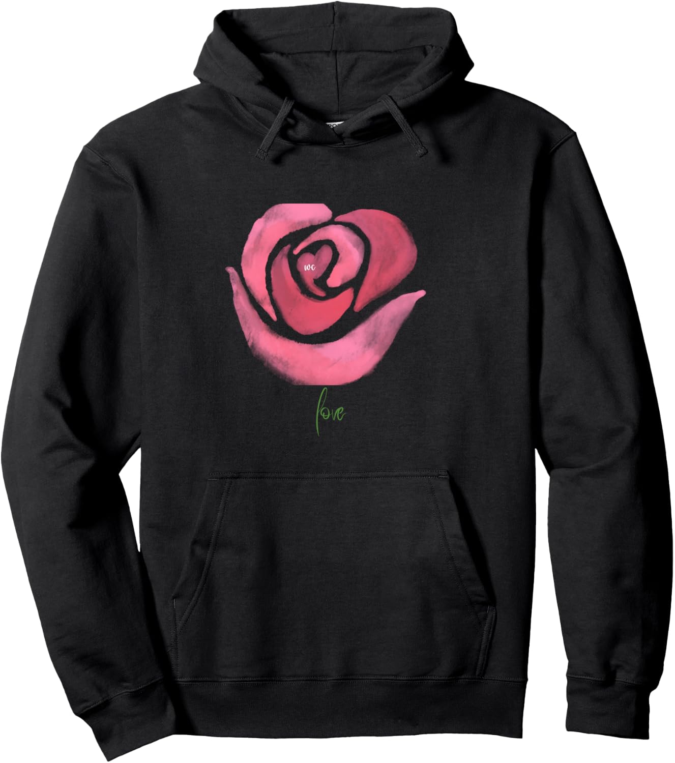 Sudadera con capucha A Rose, Negro -