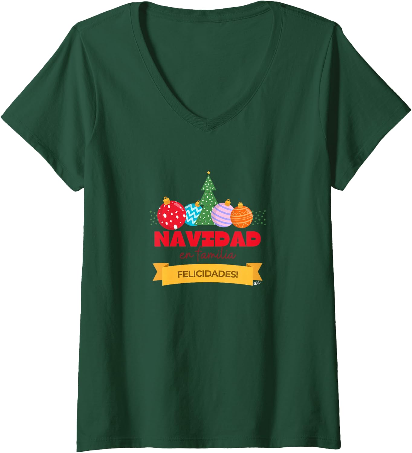 Camiseta de Navidad en Familia con cuello en V