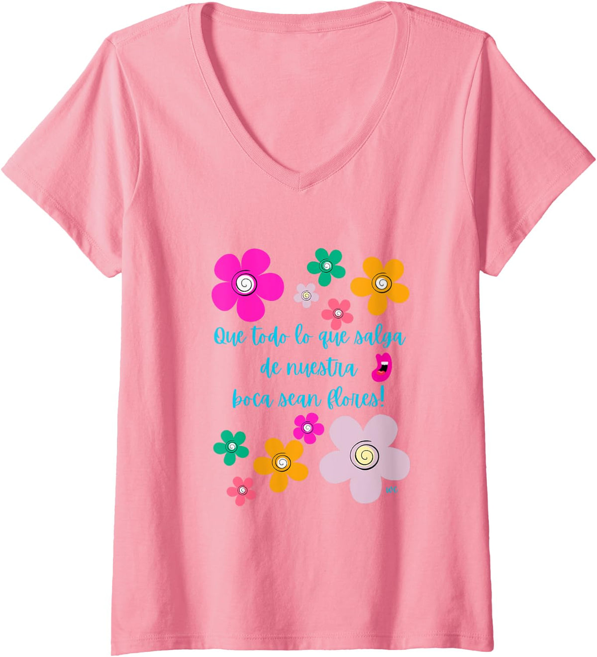 Camiseta con cuello en V para mujer