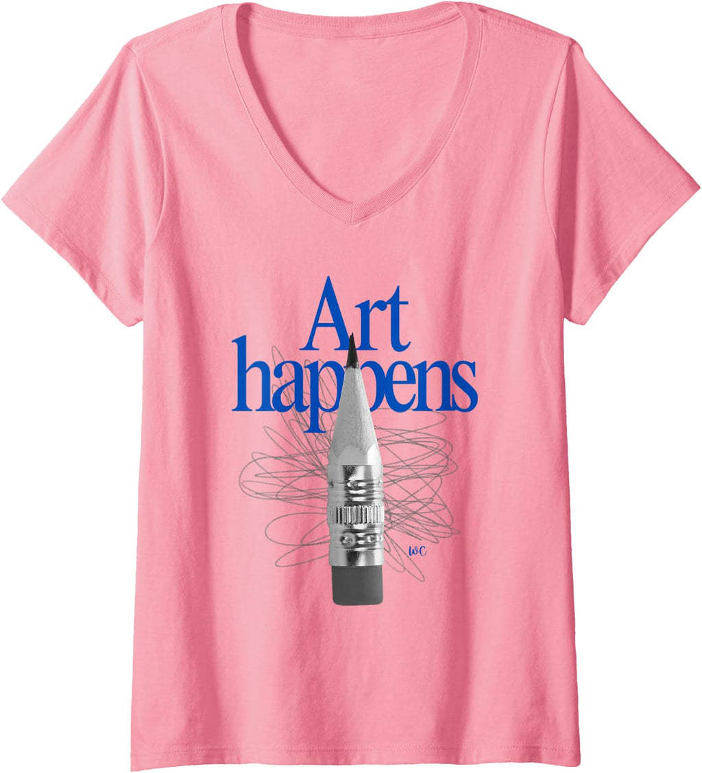 Camiseta con cuello en V para mujer
