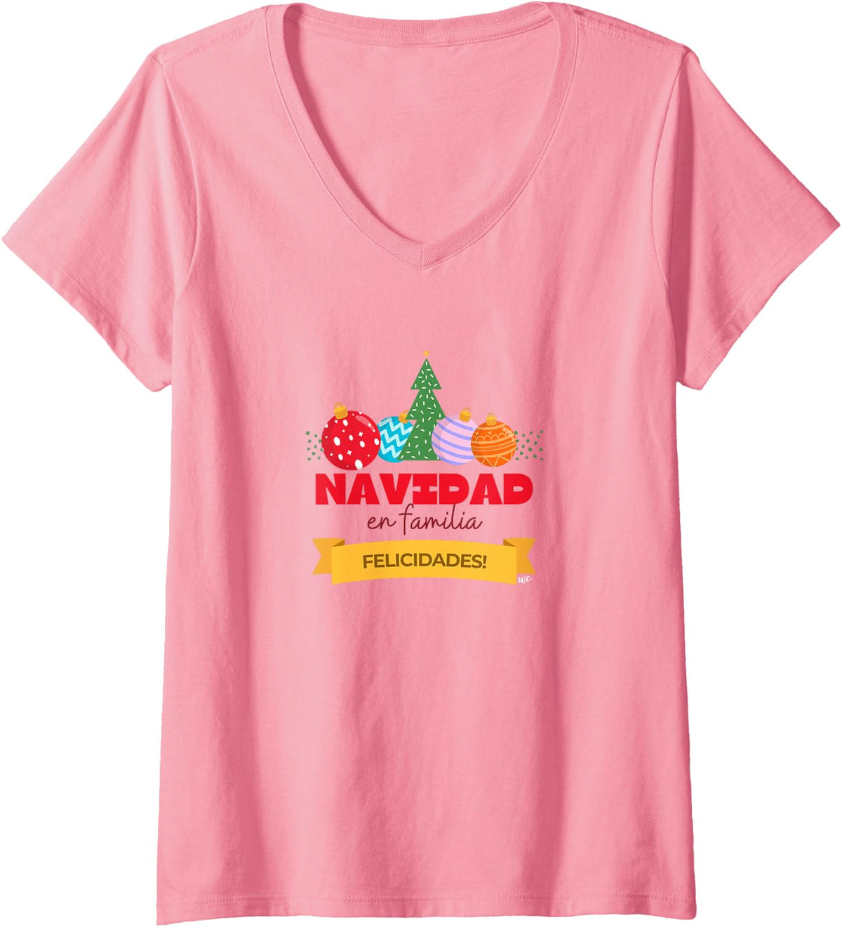 Camiseta de Navidad en Familia con cuello en V