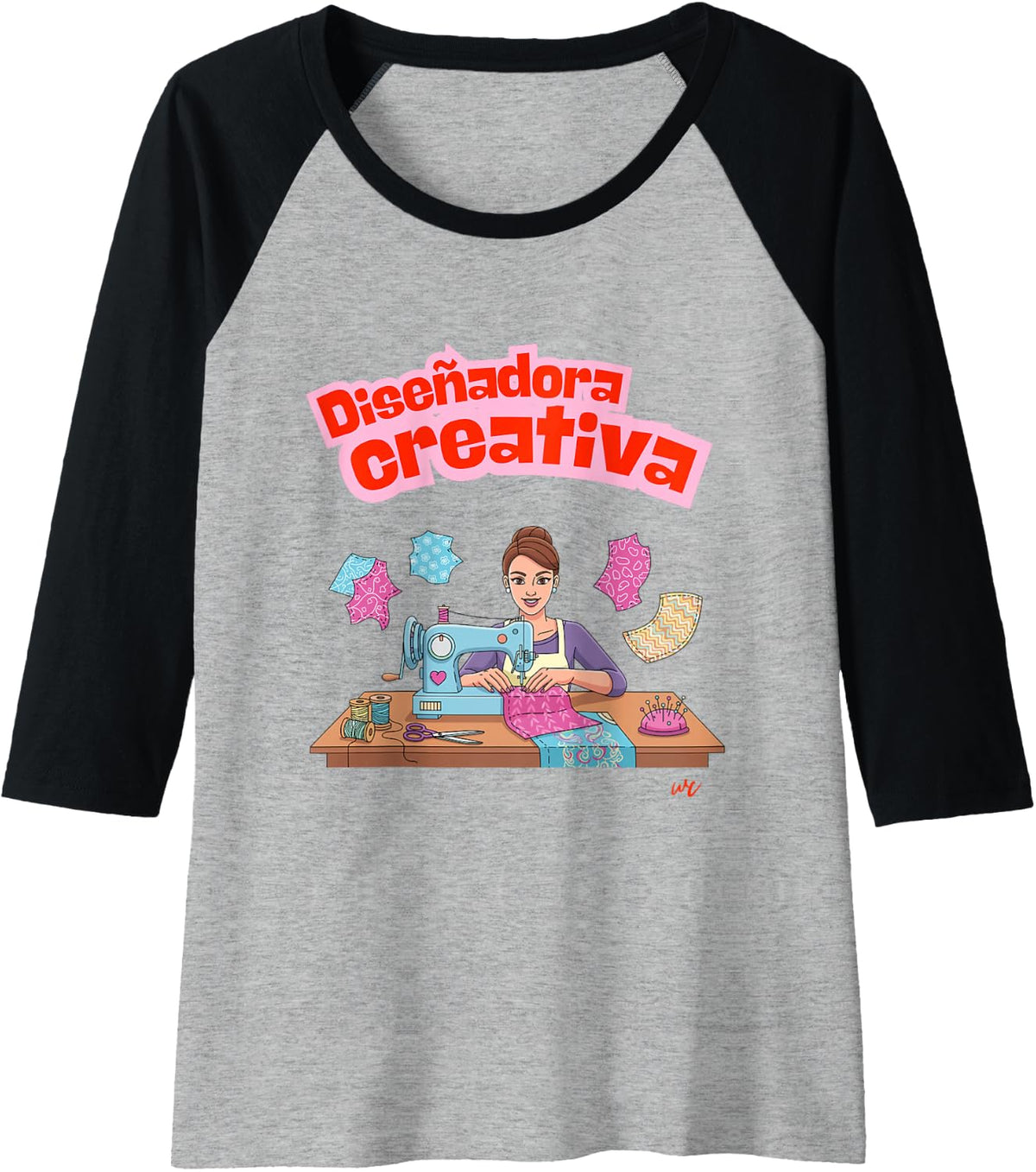 Diseñadora Creativa Raglan Baseball Tee