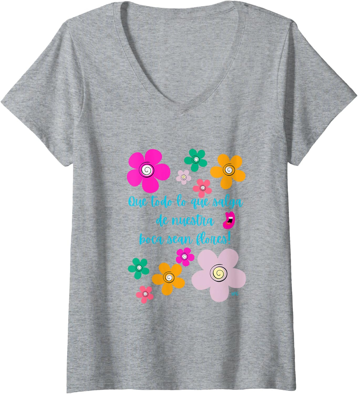 Camiseta con cuello en V para mujer