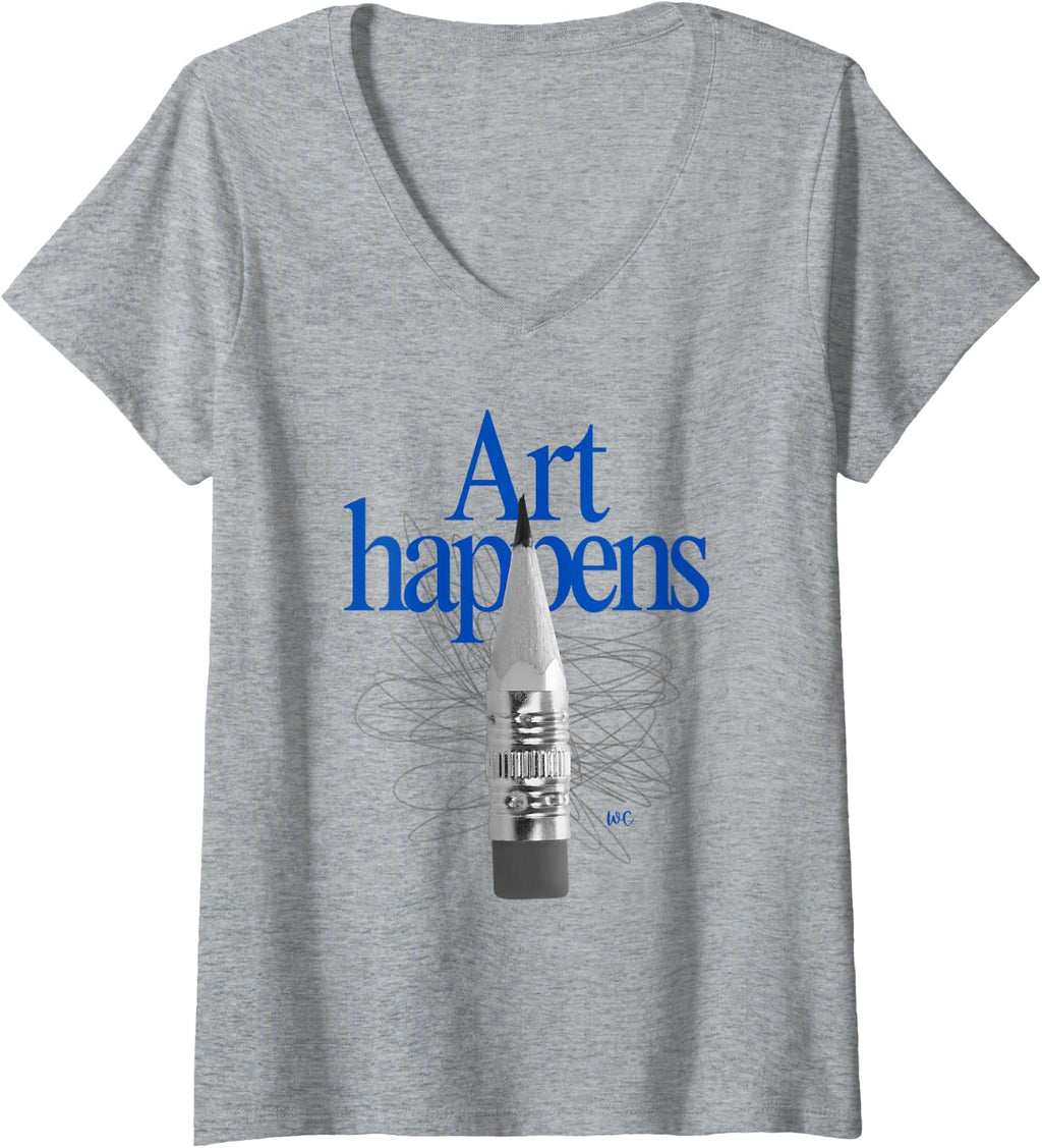 Camiseta con cuello en V para mujer