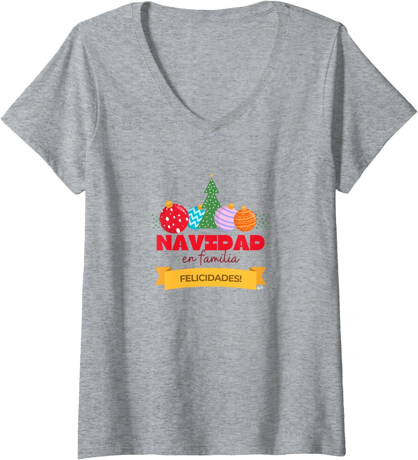 Camiseta de Navidad en Familia con cuello en V