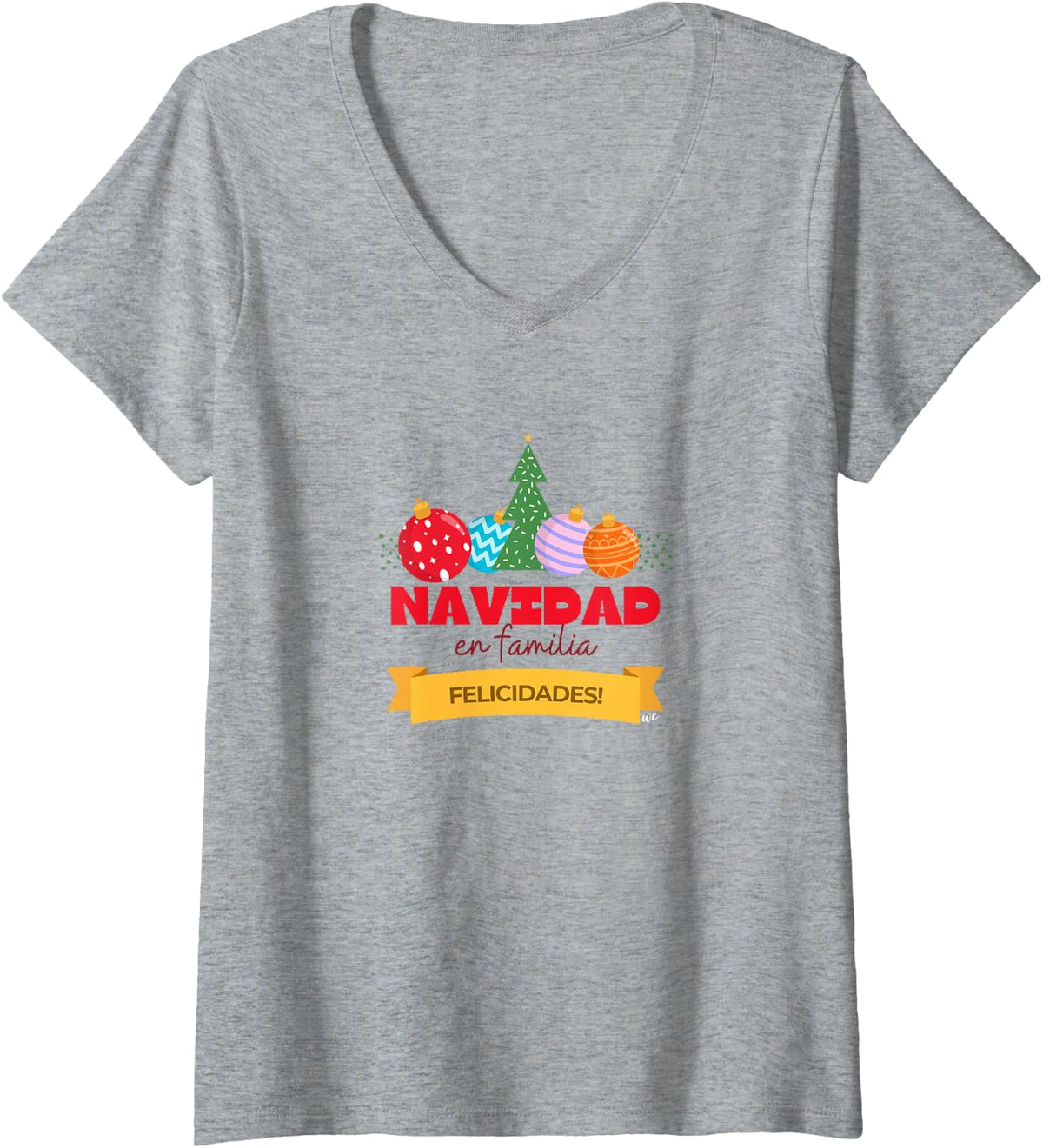 Camiseta de Navidad en Familia con cuello en V