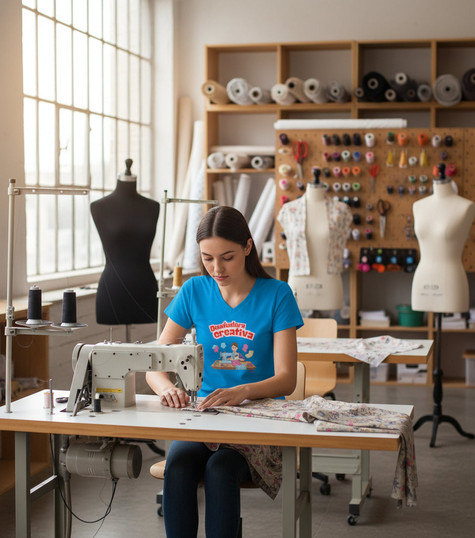 Womens Diseñadora Creativa V-Neck T-Shirt