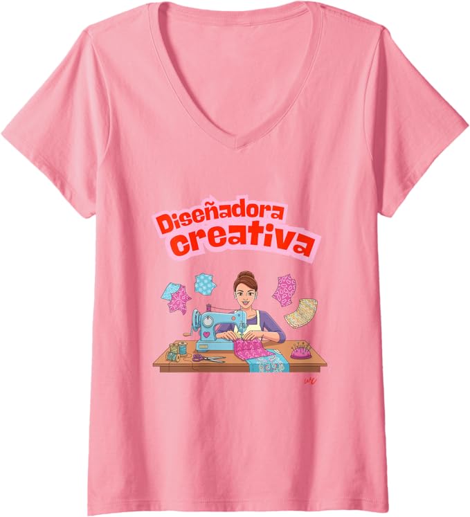 Womens Diseñadora Creativa V-Neck T-Shirt