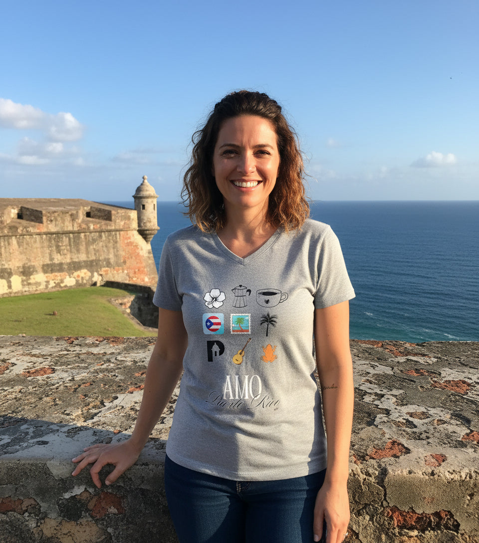 Womens Amo Puerto Rico V-Neck T-Shirt
