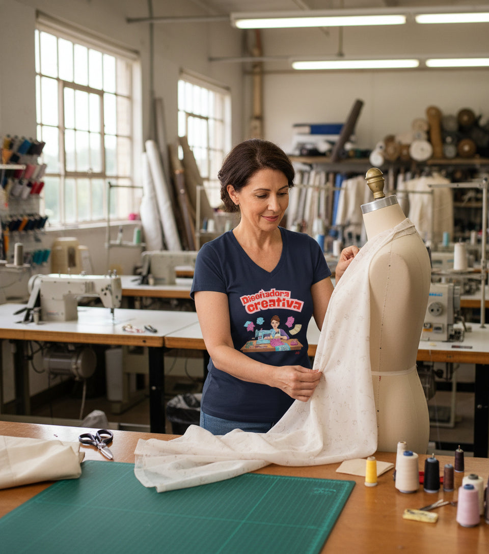 Womens Diseñadora Creativa V-Neck T-Shirt