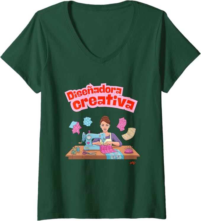 Womens Diseñadora Creativa V-Neck T-Shirt