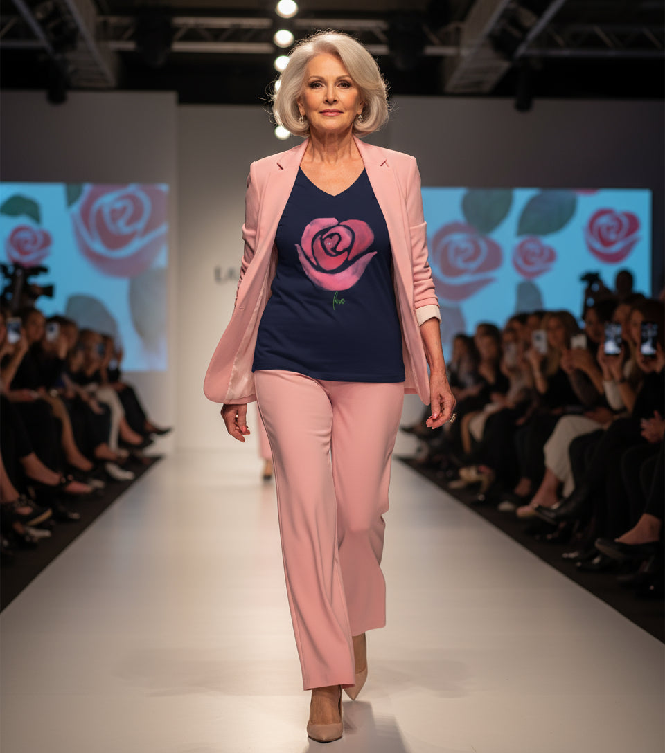 Womens A Rose V-Neck T-Shirt