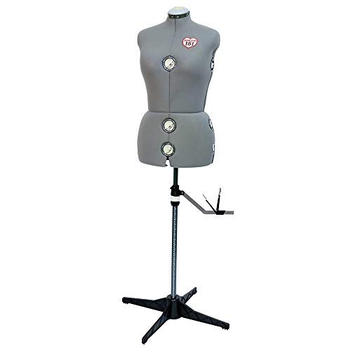 SINGER | Grey Dress Form Fits Sizes 10-18, Foam Backing for Pinning