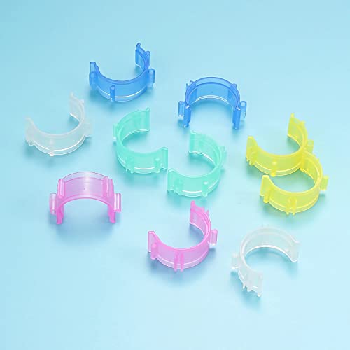 WUWEOT 100 Pack Sewing Bobbin Clips, Plastic Bobbin Holder Clamps, Sewing Tool Accessory Prevent Thread Tails from Unwinding, No Loose Ends or Thread Tails (5 Colors)
