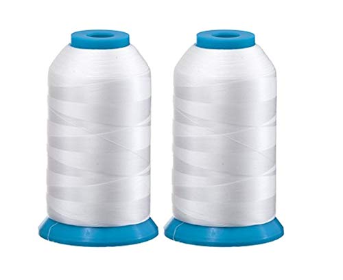Set of 2 Huge White Spools Bobbin Thread for Embroidery Machine