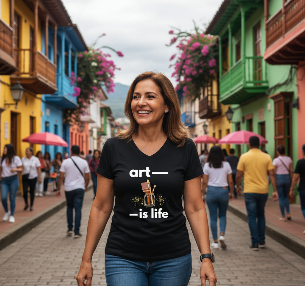Art is life V-Neck T-Shirt