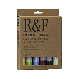R&F Handmade Paints 2810 Oil Pigment Stick Set of 6 Colors Introductory Colors