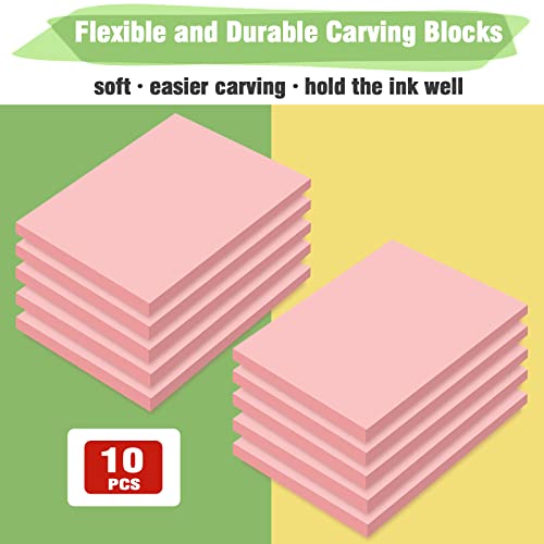 WAYCOM 10-Pack Linoleum Blocks for Printmaking