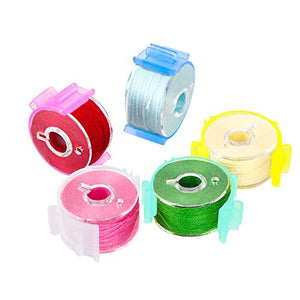 WUWEOT 100 Pack Sewing Bobbin Clips, Plastic Bobbin Holder Clamps, Sewing Tool Accessory Prevent Thread Tails from Unwinding, No Loose Ends or Thread Tails (5 Colors)