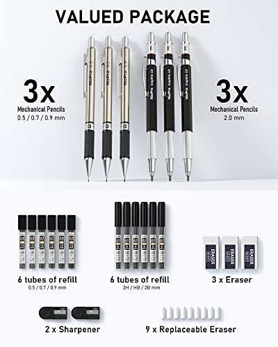 Nicpro 6PCS Art Mechanical Pencils Set
