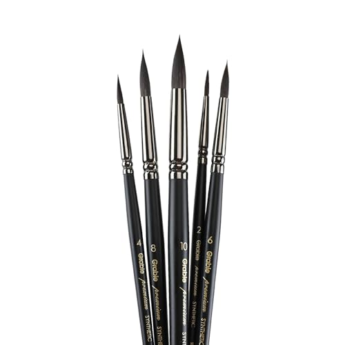 Grabie Professional Synthetic Round Paint Brush Set of 5